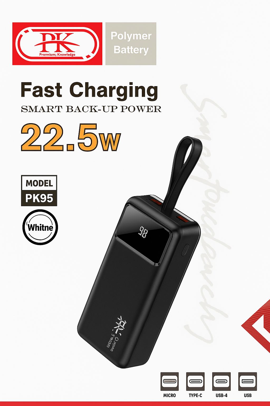 PK95 Fast Charging Power Bank 22.5W – High Speed Portable Backup Battery(South Africa)