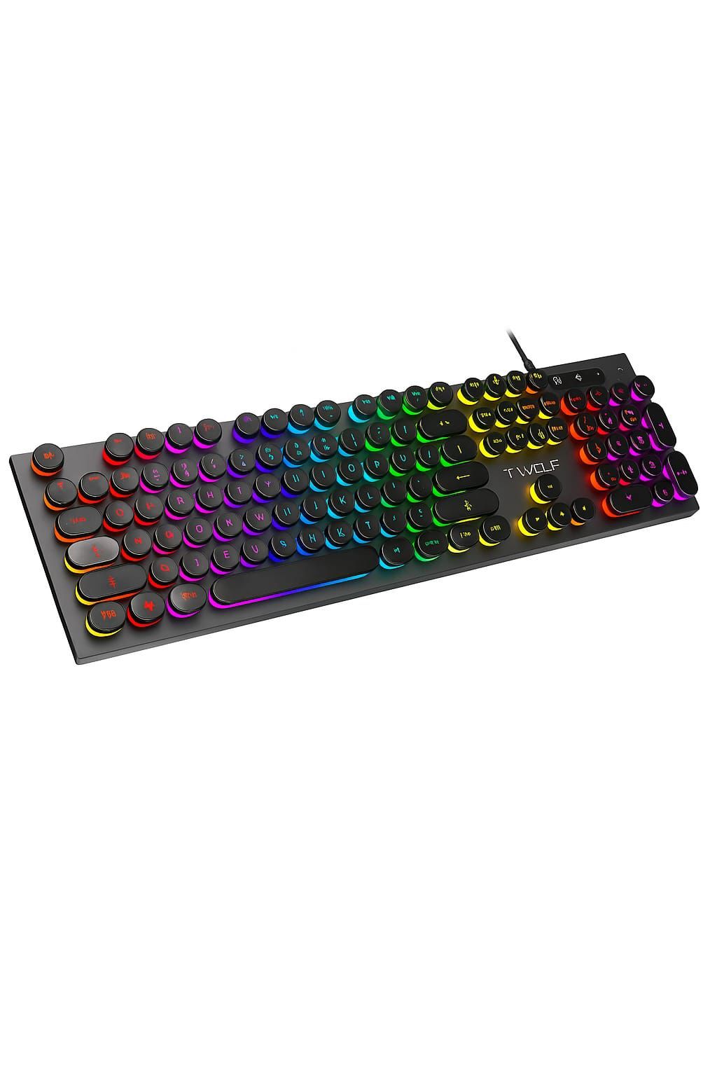 T-Wolf T80 Mechanical-Feel Gaming Keyboard - RGB LED Backlit
