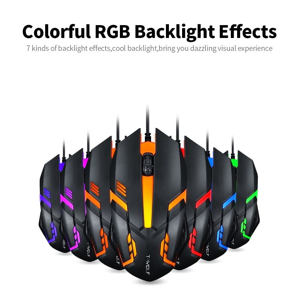 T-Wolf V1 RGB Wired BackLit Office & Gaming Mouse